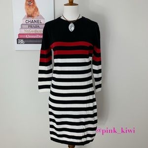 Area Stars Crewneck Racer Stripe Sweater Dress